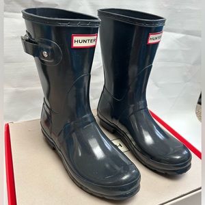 Hunter Women's Original Short Gloss Rain Boots | Size 7 | Dark Slate